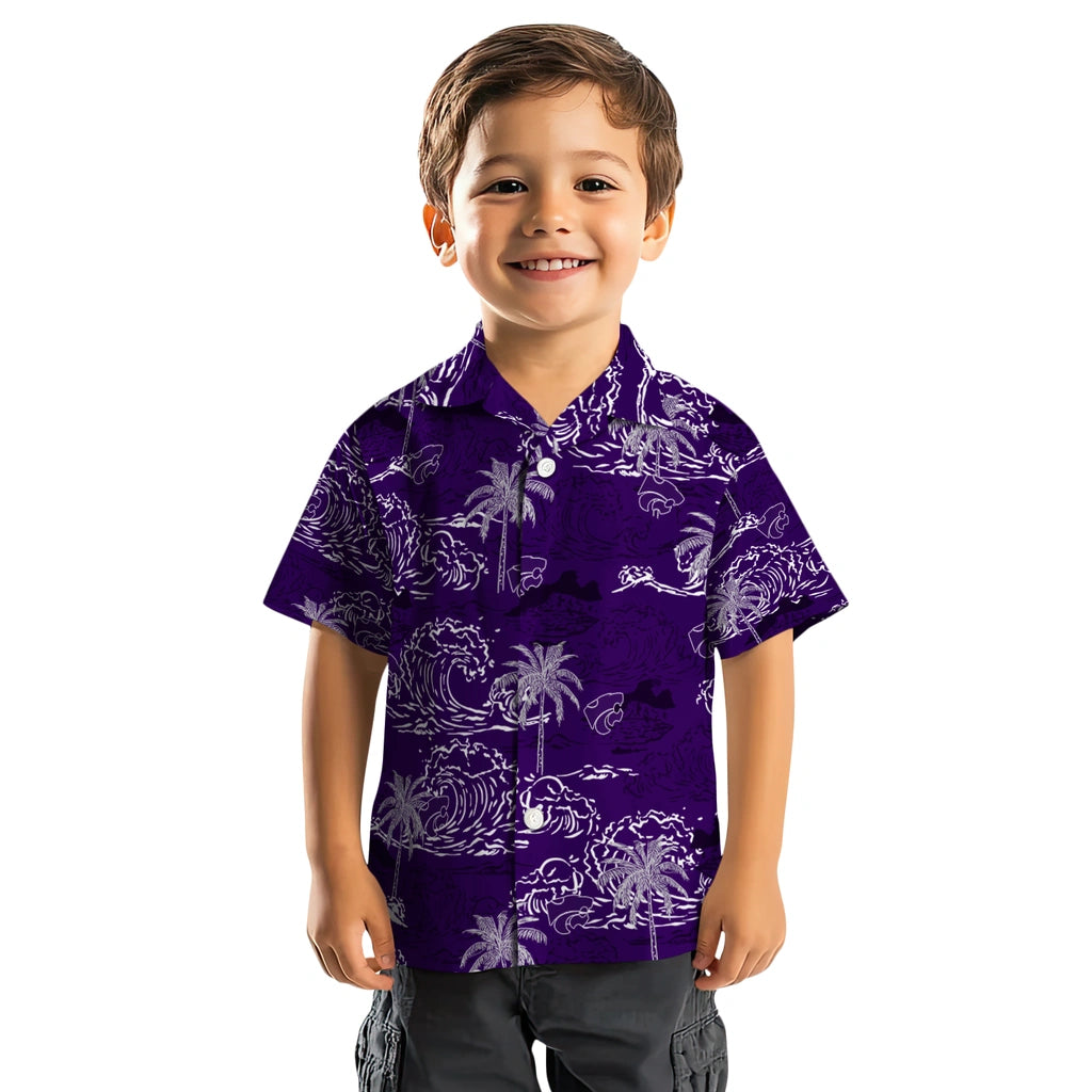 Kansas State Wildcats Hawaiian Shirt - Wave Palm | Hula Hawaiian Shirts
