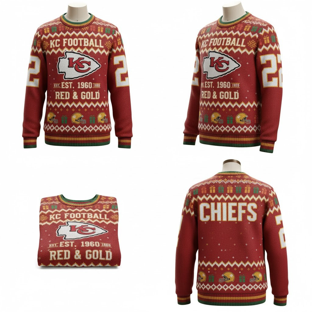Kansas City Chiefs Ugly Christmas Sweater 2025 – NFL Christmas Holiday Sweater - LeagueLockerGear