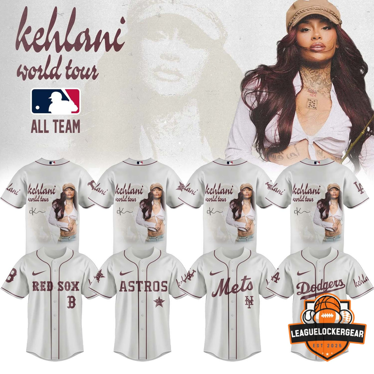 Kehlani World Tour x All Team MLB Baseball Jersey - LeagueLockerGear