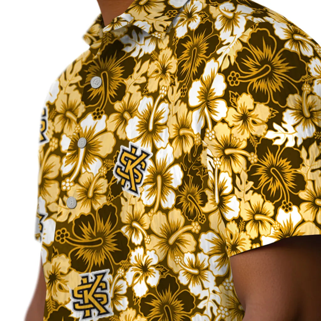 Kennesaw State Owls Hawaiian Shirt - Hibiscus Blooms | Hula Hawaiian Shirts