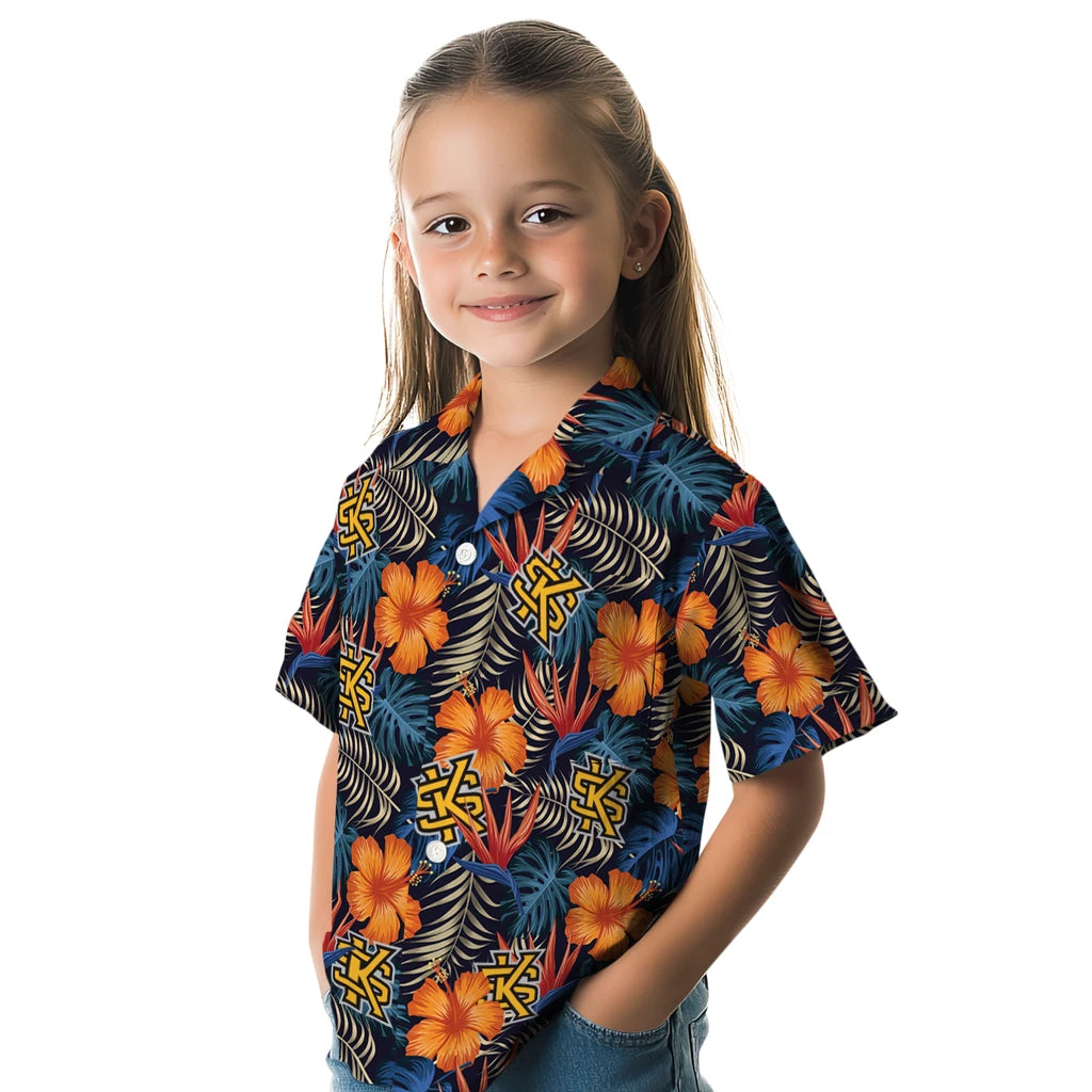 Kennesaw State Owls Hawaiian Shirt - Hibiscus Foliage | Hula Hawaiian Shirts