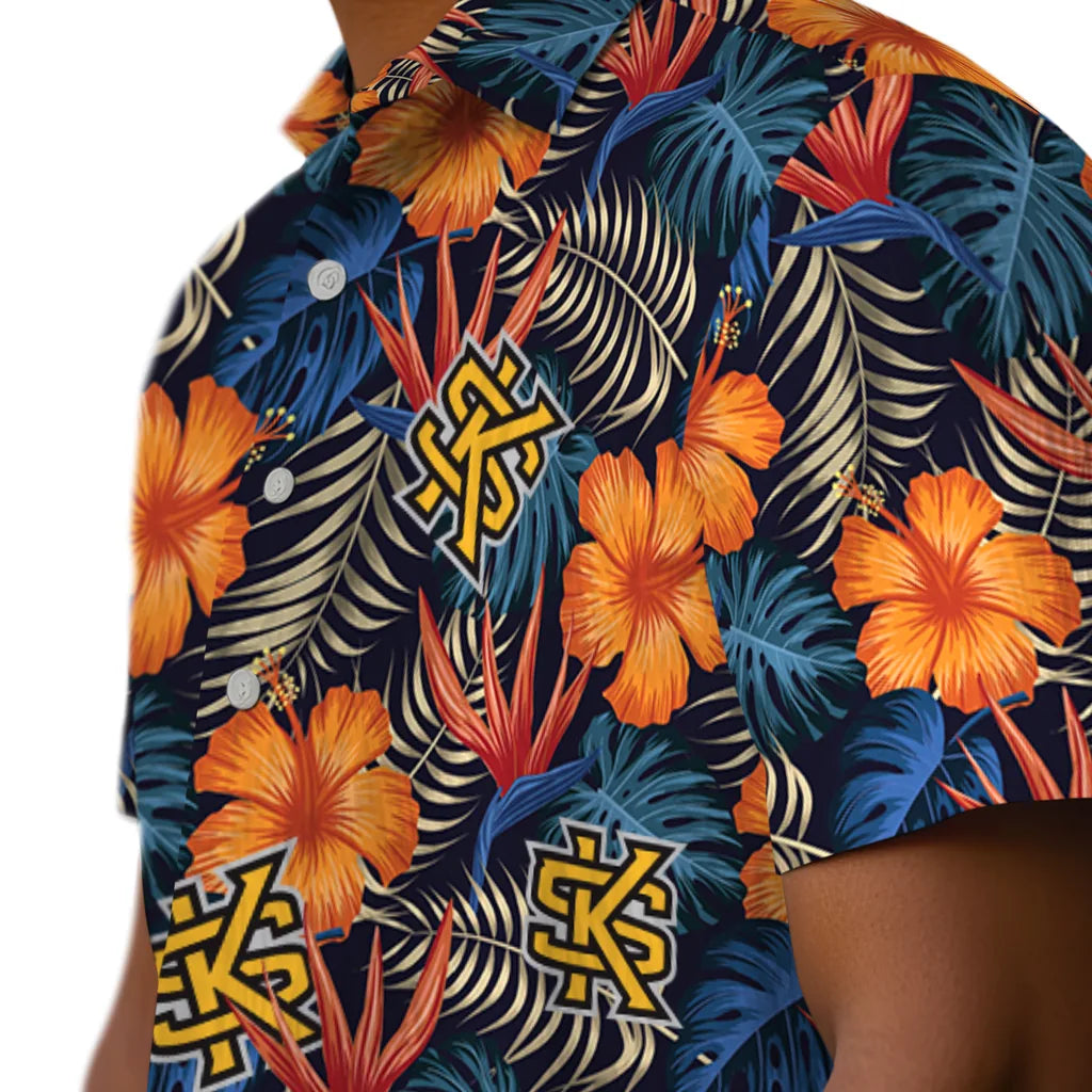 Kennesaw State Owls Hawaiian Shirt - Hibiscus Foliage | Hula Hawaiian Shirts