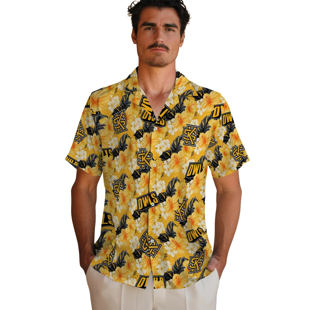 Kennesaw State Owls Hawaiian Shirt - Hibiscus Tropics | Hula Hawaiian Shirts