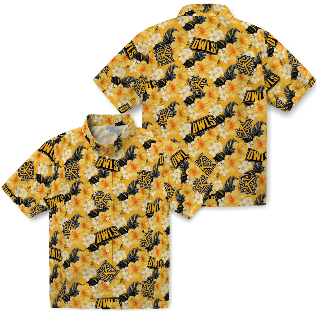 Kennesaw State Owls Hawaiian Shirt - Hibiscus Tropics | Hula Hawaiian Shirts