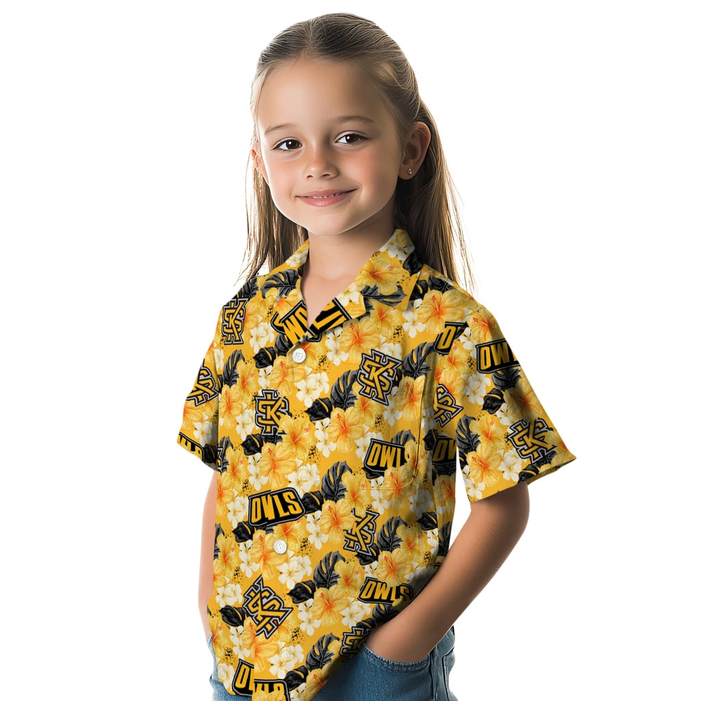 Kennesaw State Owls Hawaiian Shirt - Hibiscus Tropics | Hula Hawaiian Shirts