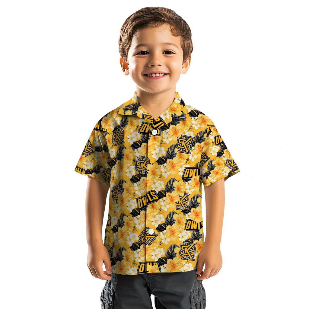 Kennesaw State Owls Hawaiian Shirt - Hibiscus Tropics | Hula Hawaiian Shirts