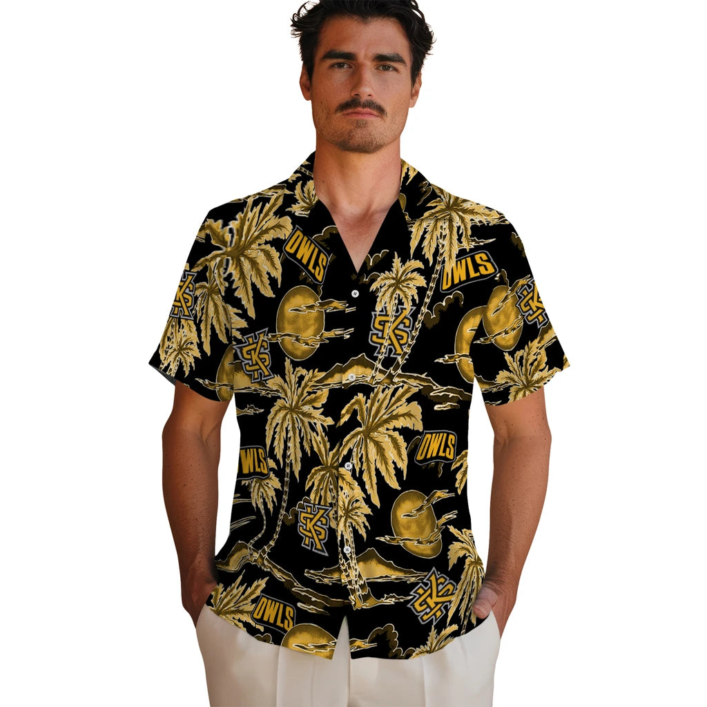 Kennesaw State Owls Hawaiian Shirt - Palm Sunset | Hula Hawaiian Shirts