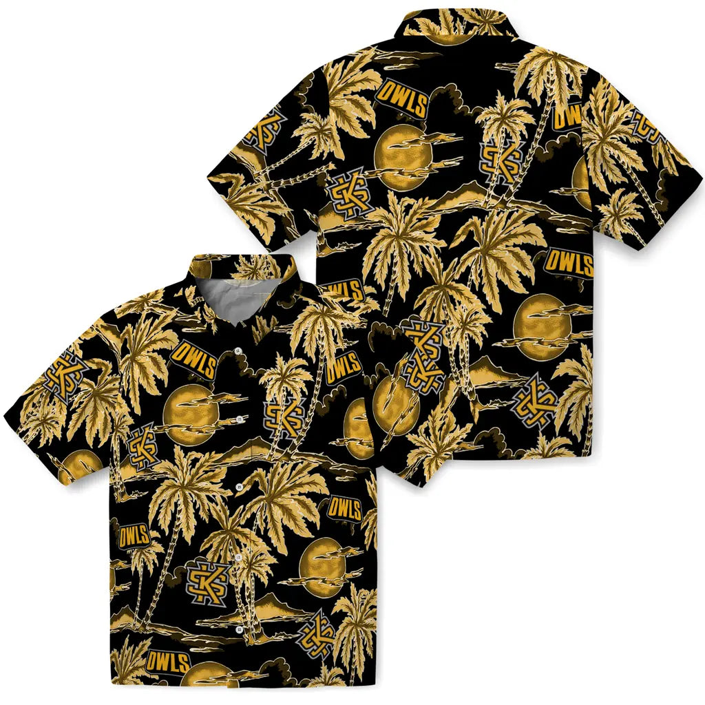 Kennesaw State Owls Hawaiian Shirt - Palm Sunset | Hula Hawaiian Shirts