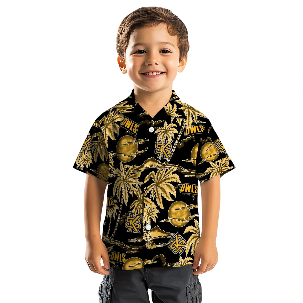 Kennesaw State Owls Hawaiian Shirt - Palm Sunset | Hula Hawaiian Shirts