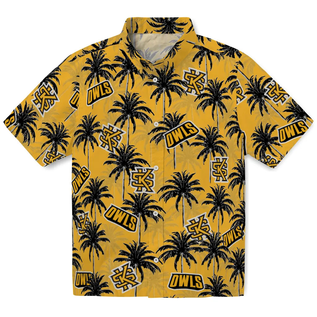 Kennesaw State Owls Hawaiian Shirt - Palm Tree Motif | Hula Hawaiian Shirts