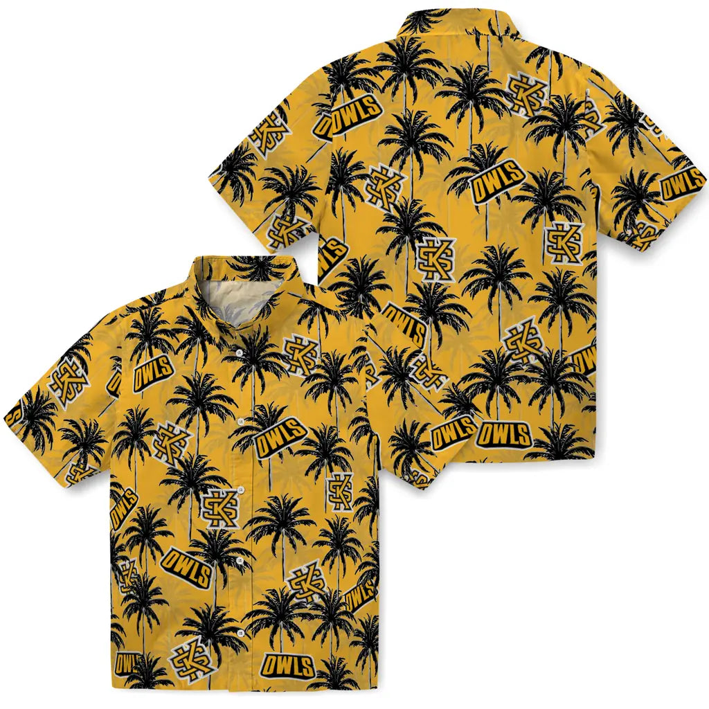 Kennesaw State Owls Hawaiian Shirt - Palm Tree Motif | Hula Hawaiian Shirts