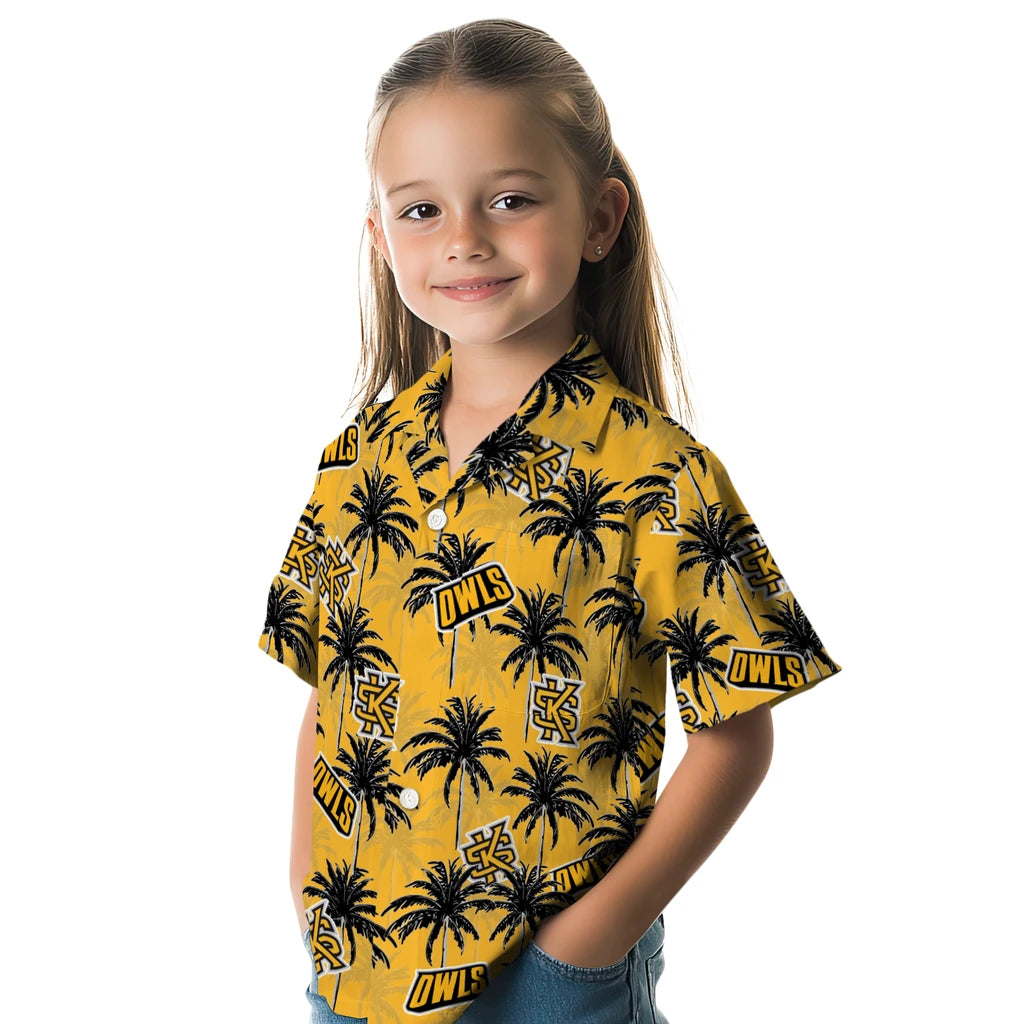 Kennesaw State Owls Hawaiian Shirt - Palm Tree Motif | Hula Hawaiian Shirts