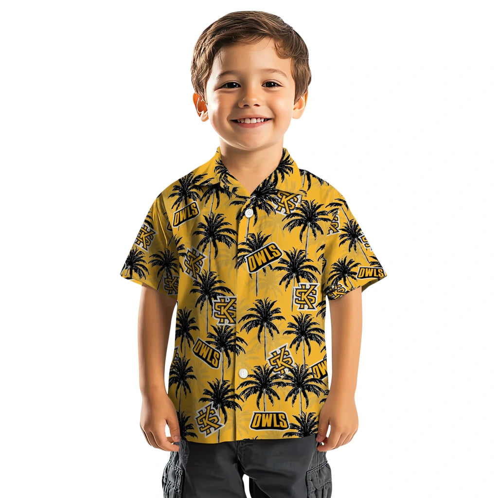 Kennesaw State Owls Hawaiian Shirt - Palm Tree Motif | Hula Hawaiian Shirts