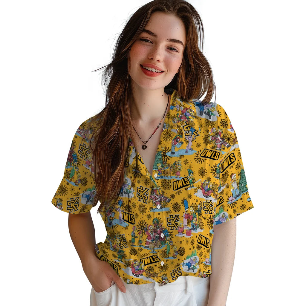Kennesaw State Owls Hawaiian Shirt - Simpsons Christmas | Hula Hawaiian Shirts