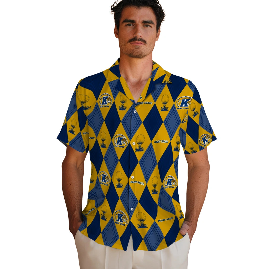 Kent State Golden Flashes Hawaiian Shirt - Golfing Plaid | Hula Hawaiian Shirts