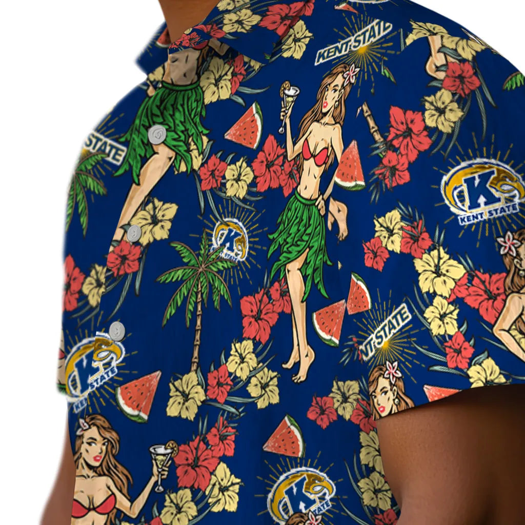 Kent State Golden Flashes Hawaiian Shirt - Hawaiian Girls Design | Hula Hawaiian Shirts