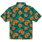 Kent State Golden Flashes Hawaiian Shirt - Hibiscus and Palm Leaves | Hula Hawaiian Shirts