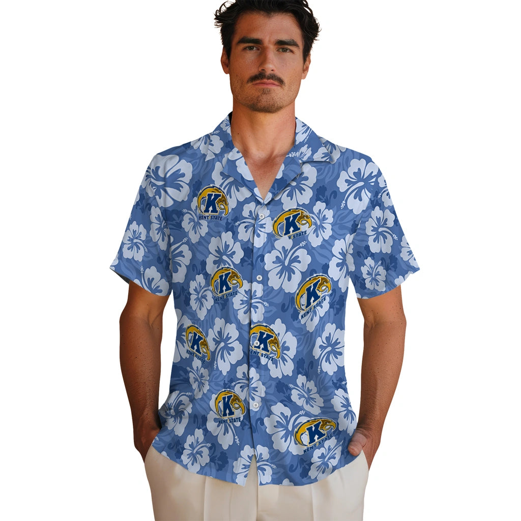 Kent State Golden Flashes Hawaiian Shirt - Hibiscus Cluster | Hula Hawaiian Shirts