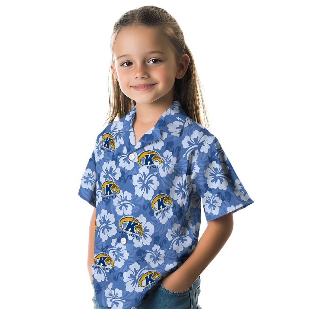 Kent State Golden Flashes Hawaiian Shirt - Hibiscus Cluster | Hula Hawaiian Shirts