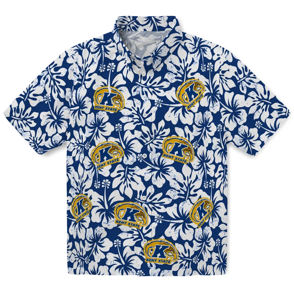 Kent State Golden Flashes Hawaiian Shirt - Hibiscus Motif | Hula Hawaiian Shirts