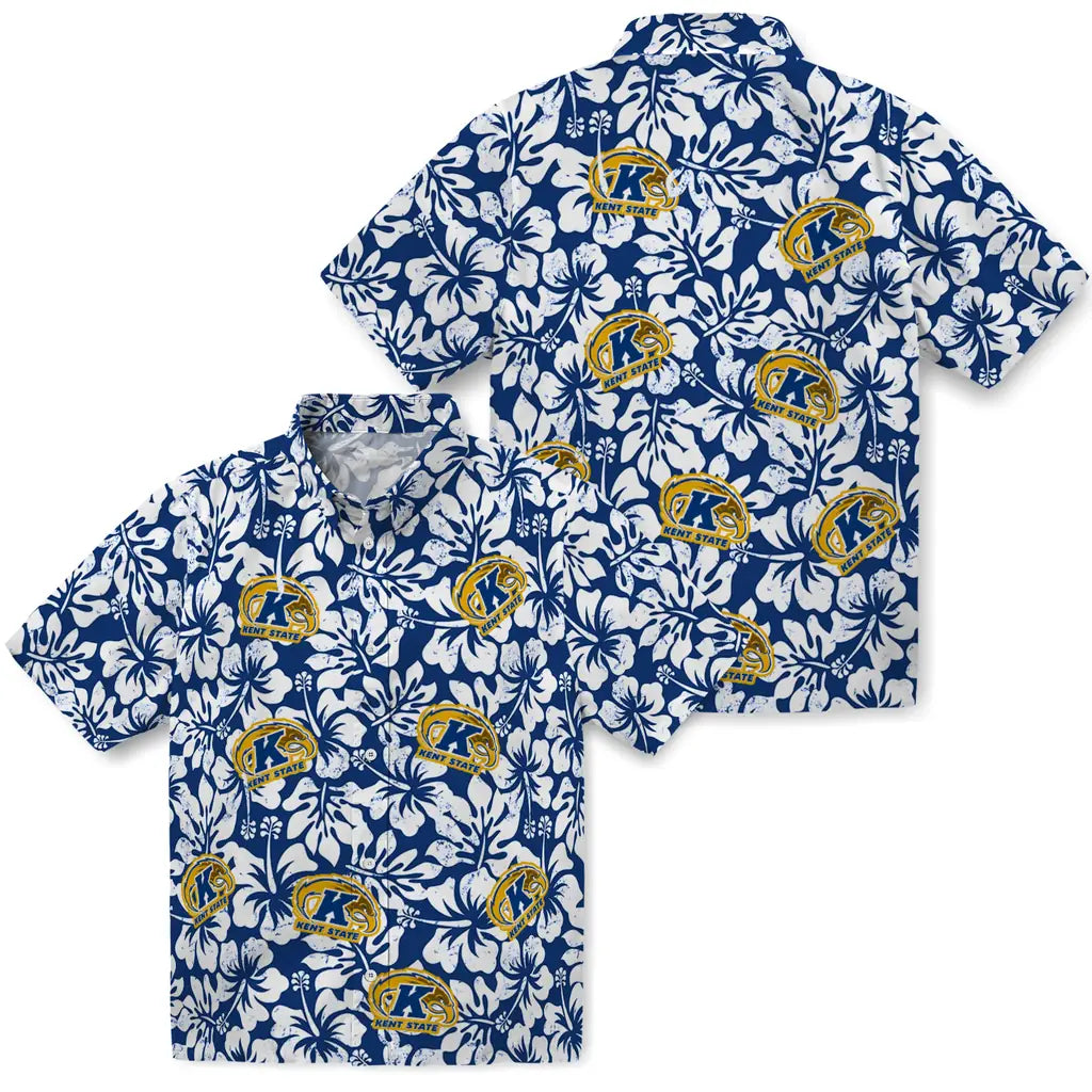 Kent State Golden Flashes Hawaiian Shirt - Hibiscus Motif | Hula Hawaiian Shirts