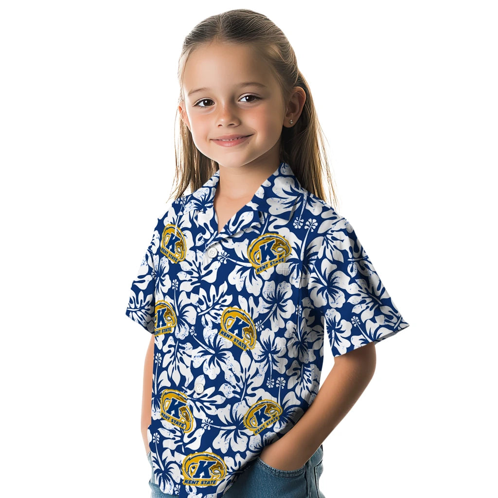 Kent State Golden Flashes Hawaiian Shirt - Hibiscus Motif | Hula Hawaiian Shirts