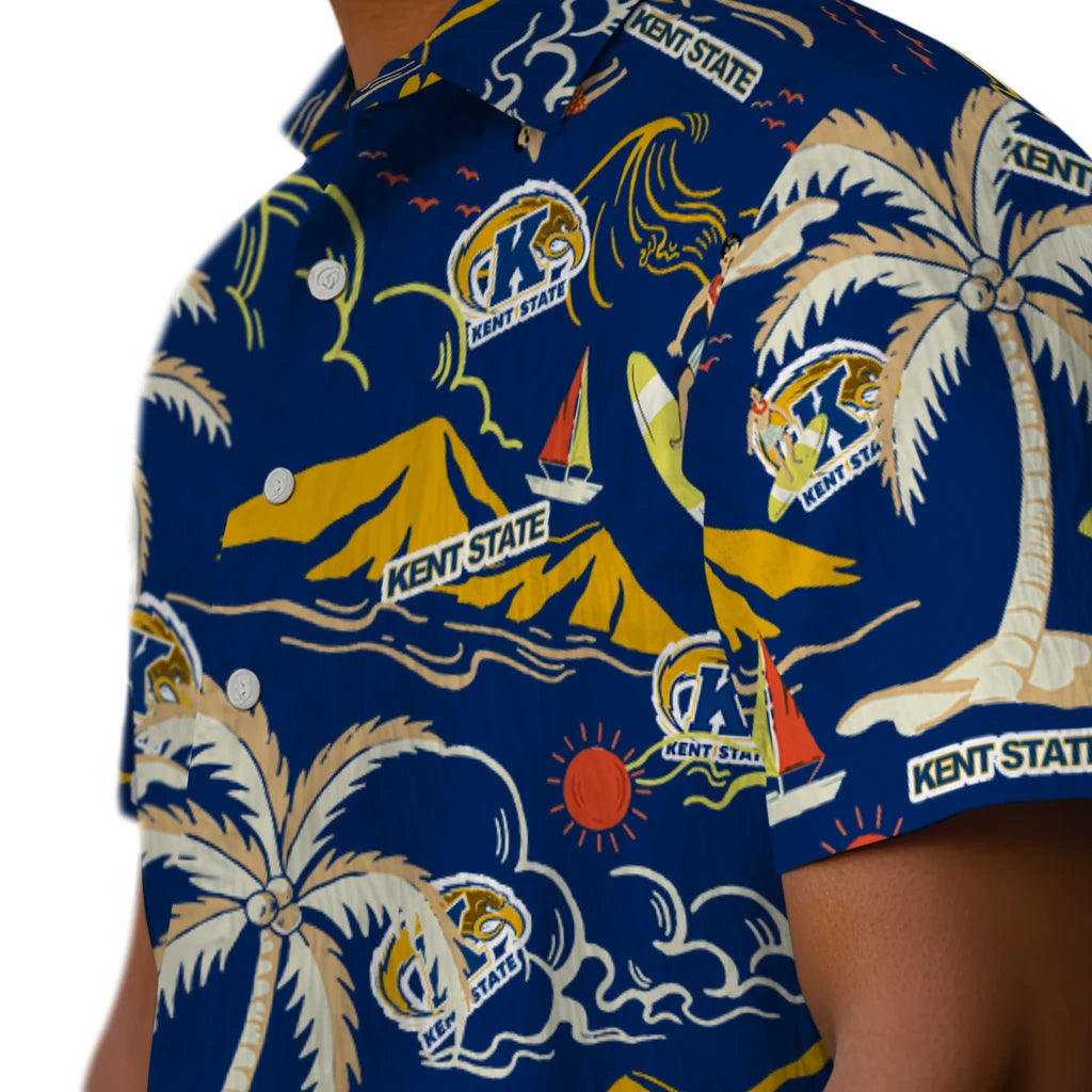 Kent State Golden Flashes Hawaiian Shirt - Palm Tree Island | Hula Hawaiian Shirts