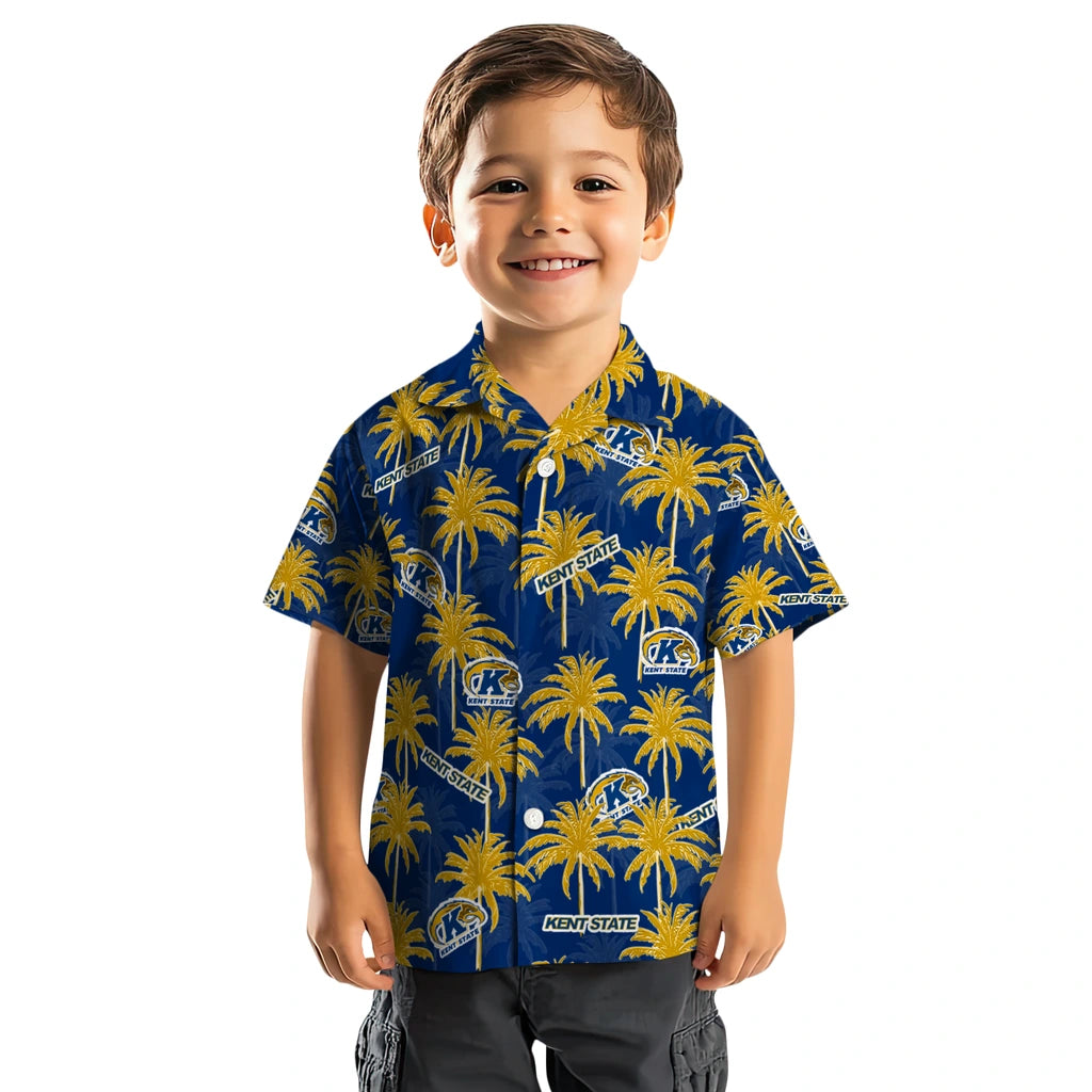 Kent State Golden Flashes Hawaiian Shirt - Palm Tree Motif | Hula Hawaiian Shirts