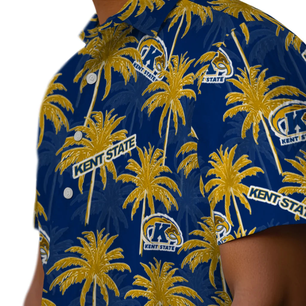 Kent State Golden Flashes Hawaiian Shirt - Palm Tree Motif | Hula Hawaiian Shirts