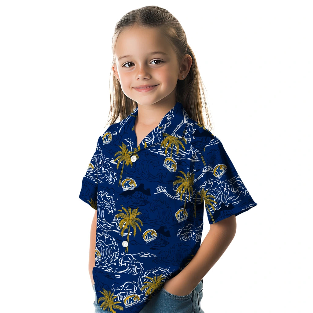 Kent State Golden Flashes Hawaiian Shirt - Wave Palm | Hula Hawaiian Shirts