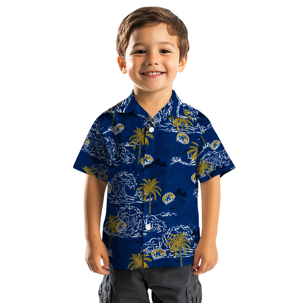Kent State Golden Flashes Hawaiian Shirt - Wave Palm | Hula Hawaiian Shirts