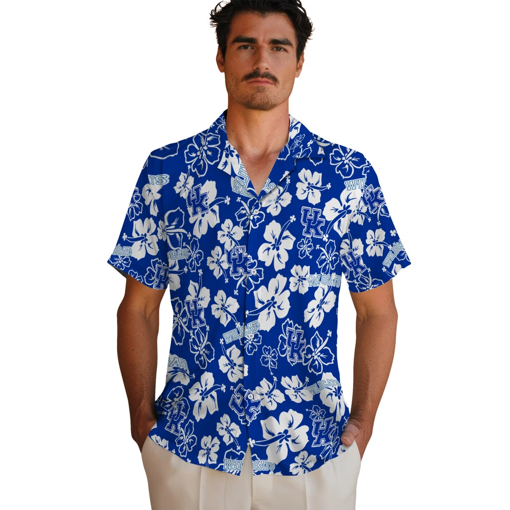 Kentucky Wildcats Hawaiian Shirt - Hibiscus Flower Design | Hula Hawaiian Shirts