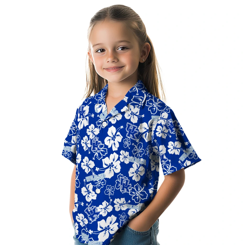 Kentucky Wildcats Hawaiian Shirt - Hibiscus Flower Design | Hula Hawaiian Shirts