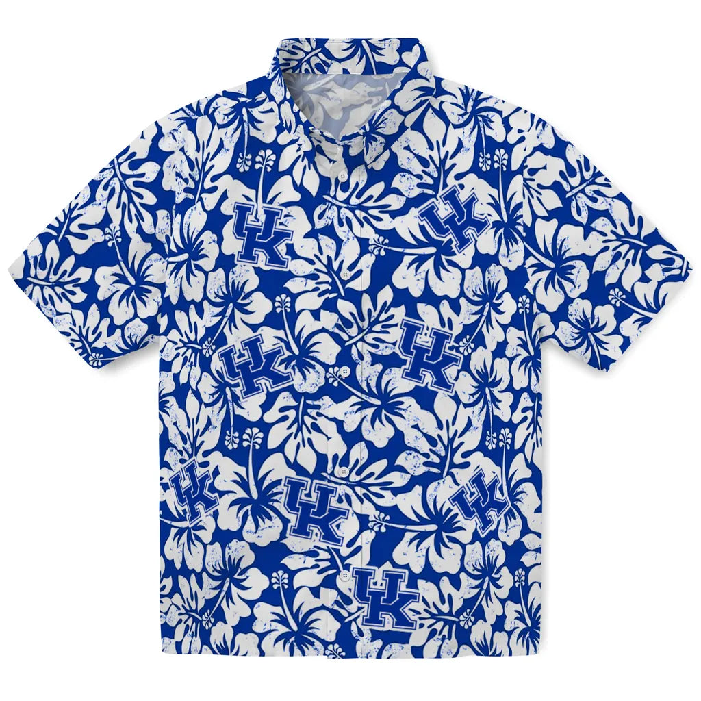Kentucky Wildcats Hawaiian Shirt - Hibiscus Motif | Hula Hawaiian Shirts