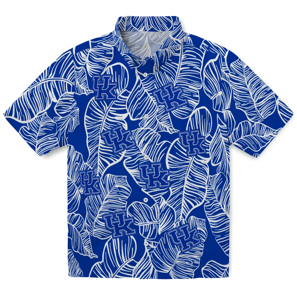 Kentucky Wildcats Hawaiian Shirt - Leaf Outline | Hula Hawaiian Shirts