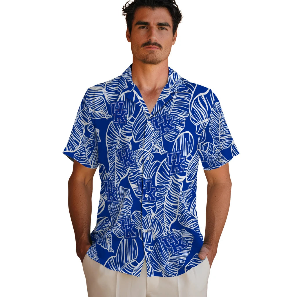 Kentucky Wildcats Hawaiian Shirt - Leaf Outline | Hula Hawaiian Shirts