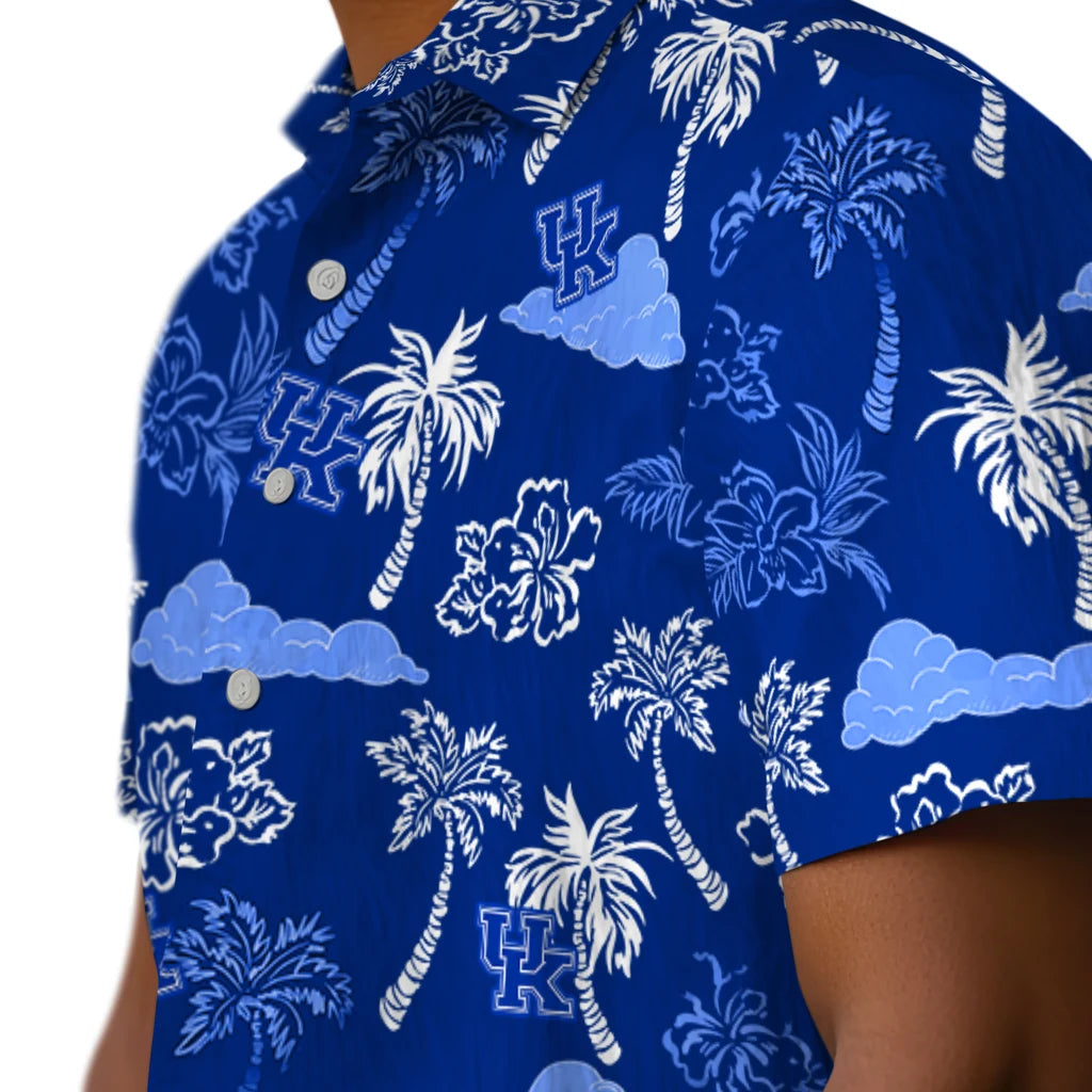 Kentucky Wildcats Hawaiian Shirt - Palm And Clouds | Hula Hawaiian Shirts