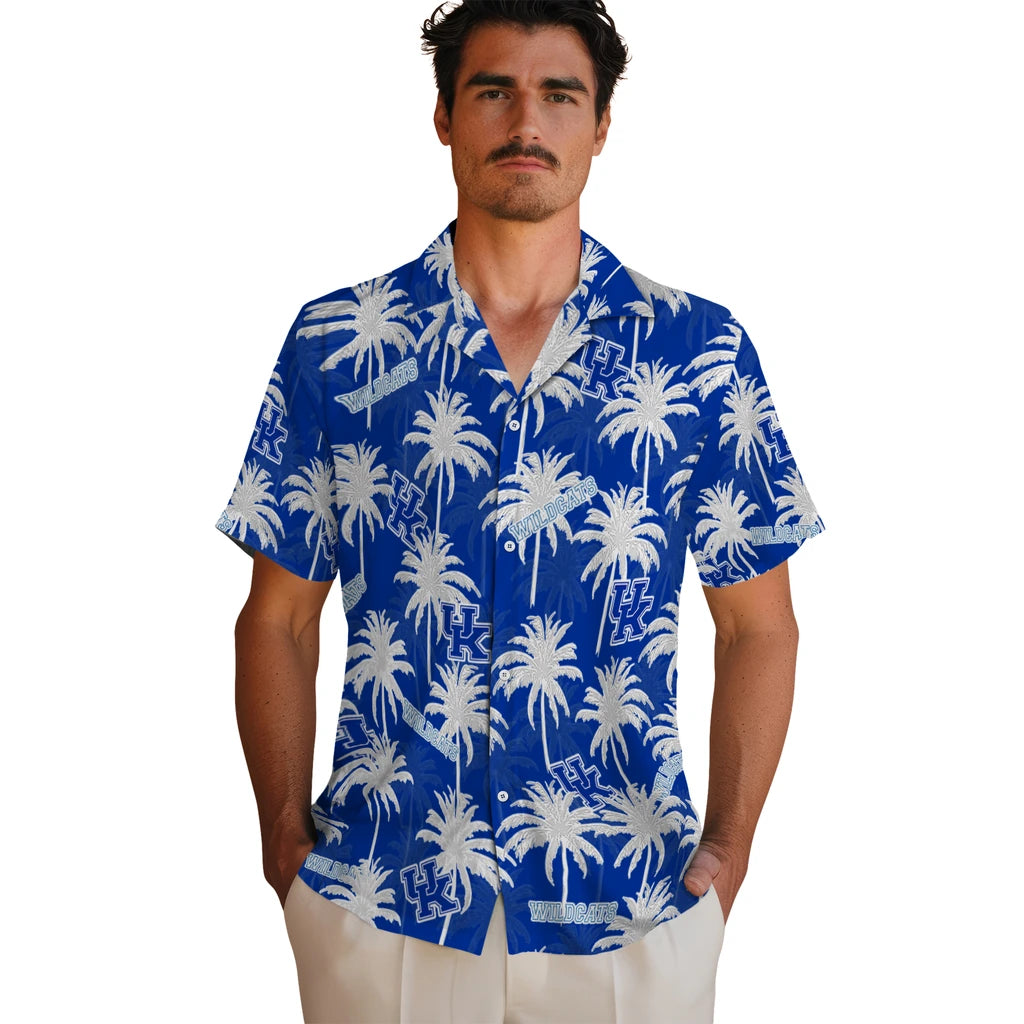 Kentucky Wildcats Hawaiian Shirt - Palm Tree Motif | Hula Hawaiian Shirts