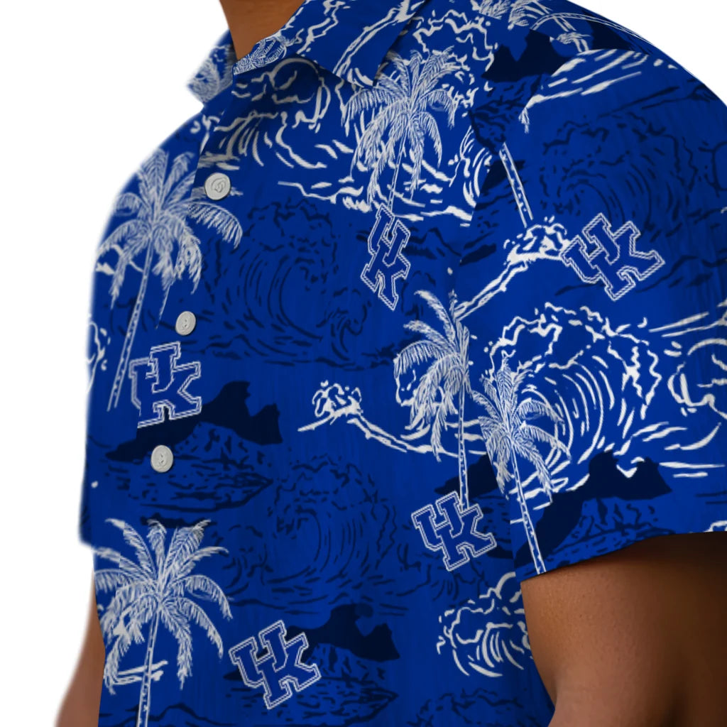 Kentucky Wildcats Hawaiian Shirt - Wave Palm | Hula Hawaiian Shirts