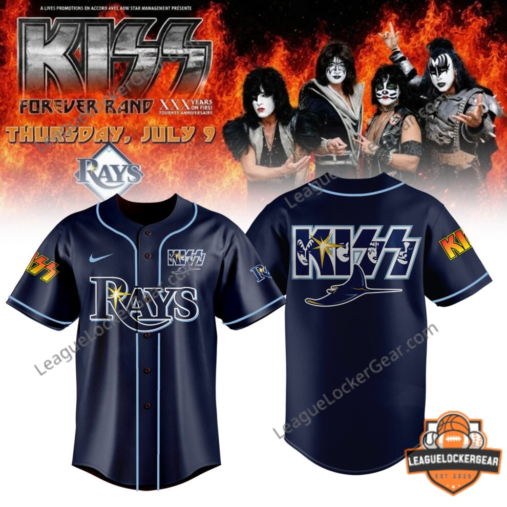 KISS Tampa Bay Rays Forever Band Tour 2026 Baseball Jersey - LeagueLockerGear