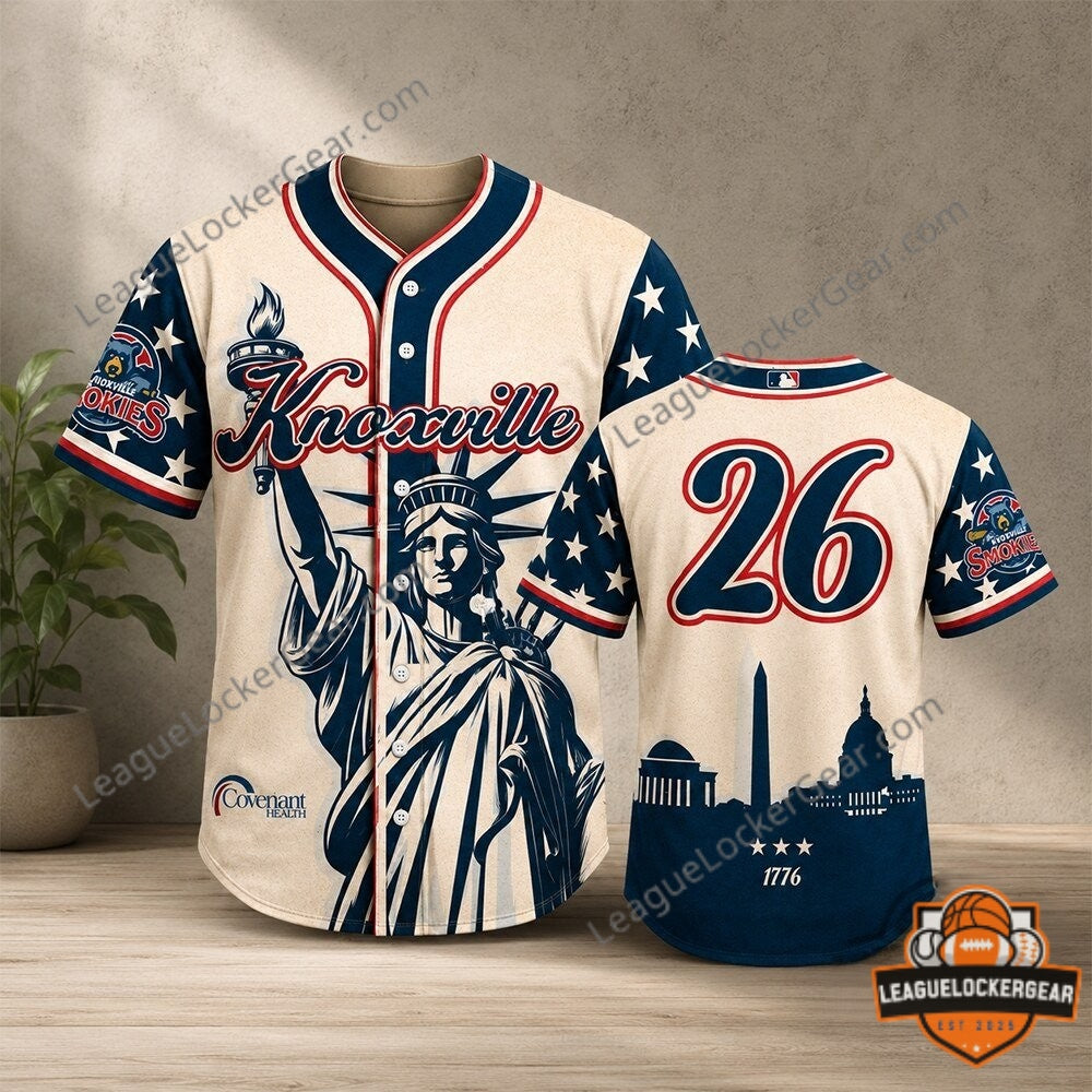 Knoxville Smokies America 250th Anniversary 2026 Independence Day Baseball Jersey - LeagueLockerGear