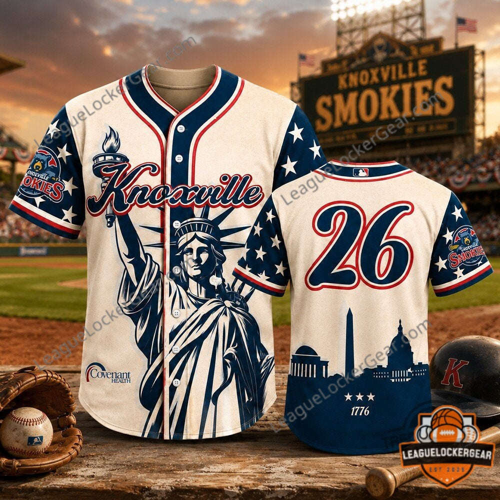 Knoxville Smokies America 250th Anniversary 2026 Independence Day Baseball Jersey - LeagueLockerGear