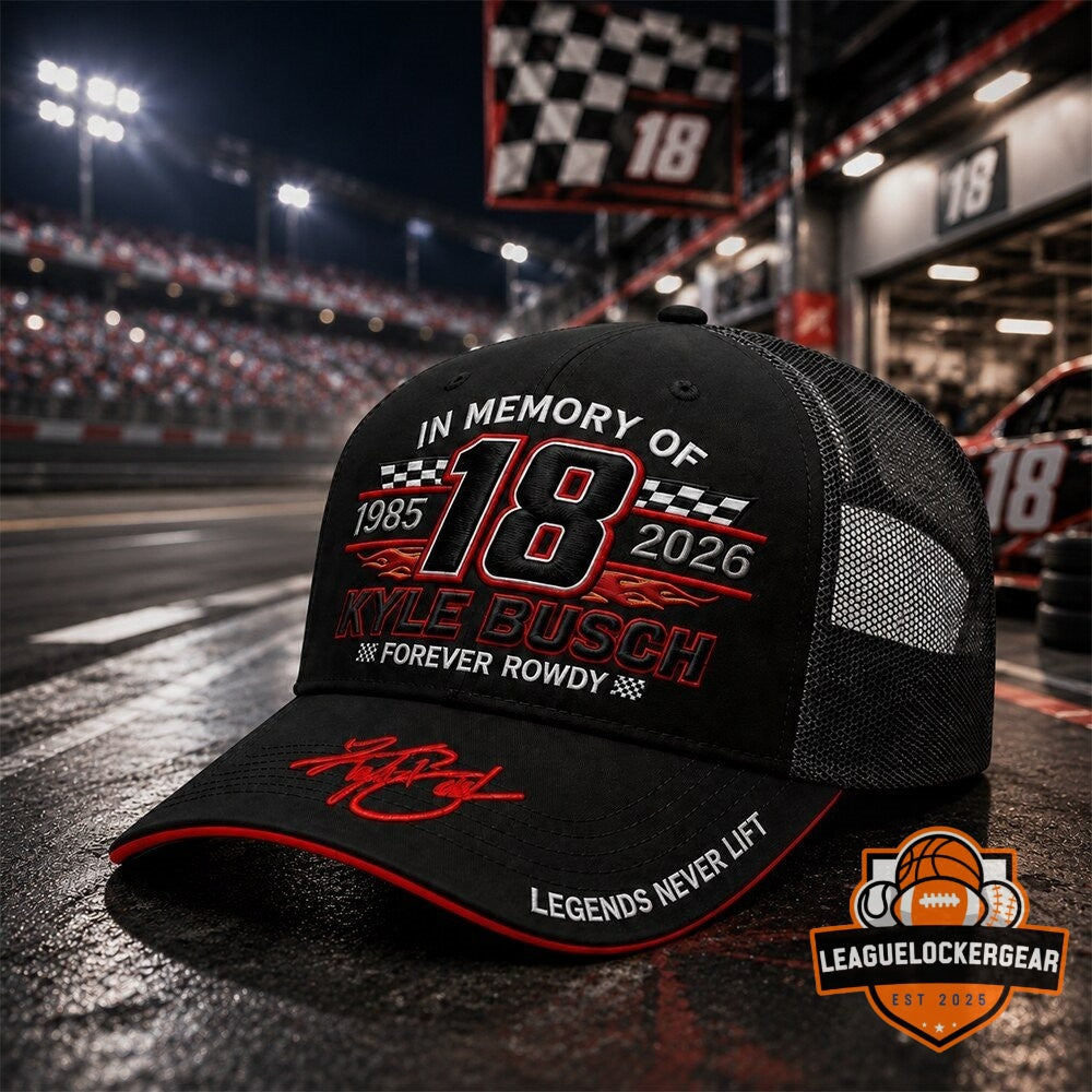 Kyle Busch In Memory 1985-2026 Forever Rowdy Trucker Hat - LeagueLockerGear