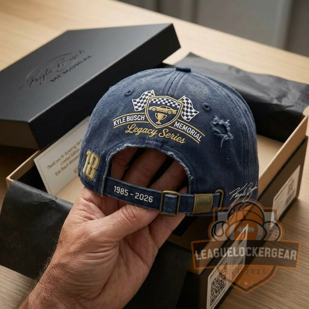 Kyle Busch Legend's Last Lap 1985-2026 Memorial Baseball Cap - LeagueLockerGear
