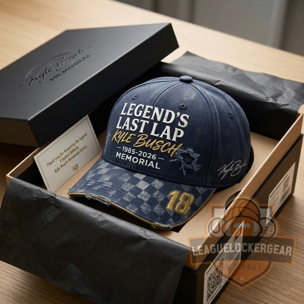 Kyle Busch Legend's Last Lap 1985-2026 Memorial Baseball Cap - LeagueLockerGear