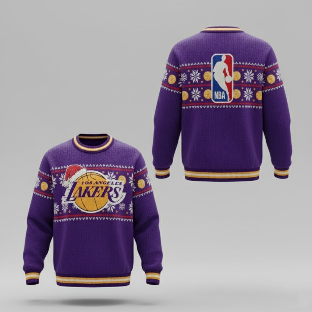 LA Lakers Ugly Christmas Sweater 2025 - Official NBA Fan's Festive Flex Knit - LeagueLockerGear