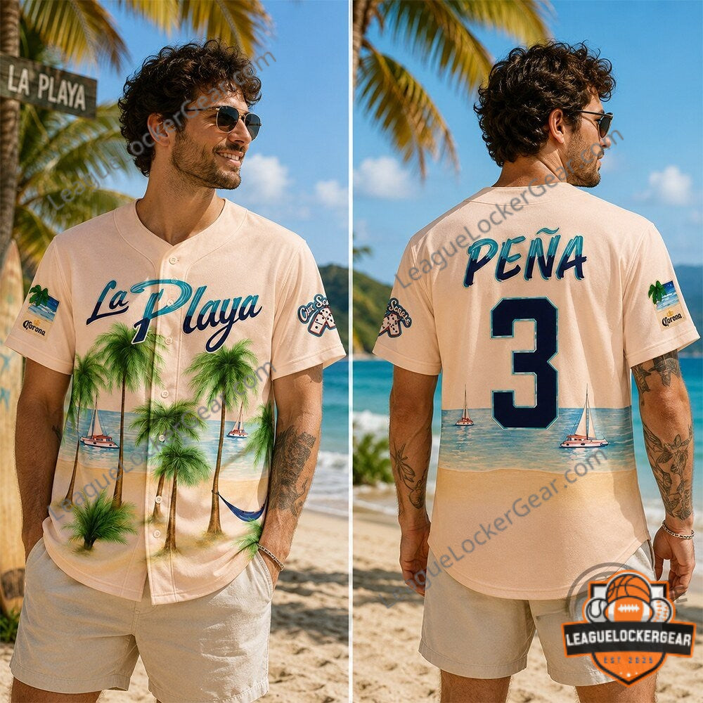 MLB Beach Connect Series Jeremy Pena La Playa Baseball Jersey - LeagueLockerGear