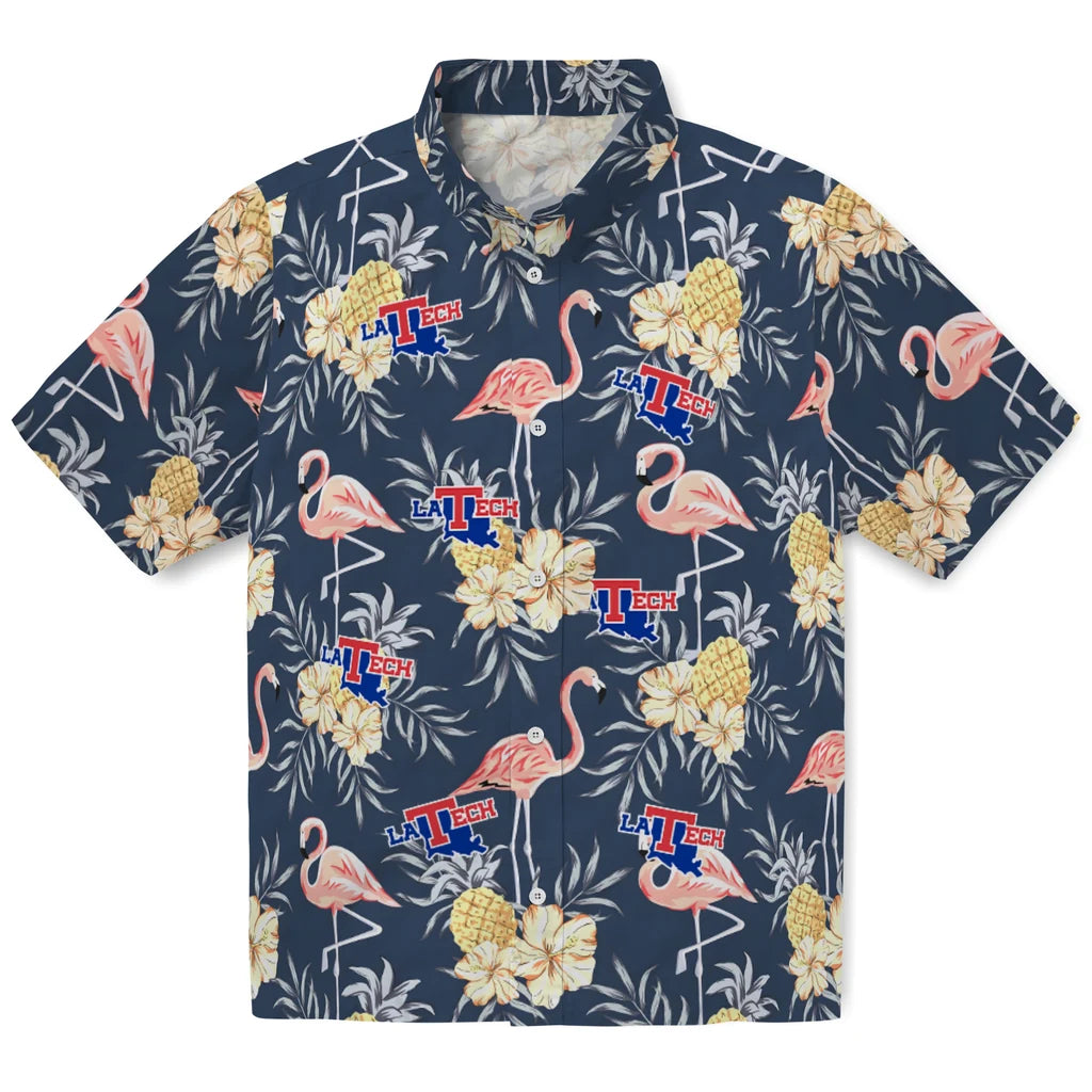 LA Tech Hawaiian Shirt - Flamingo Hibiscus | Hula Hawaiian Shirts