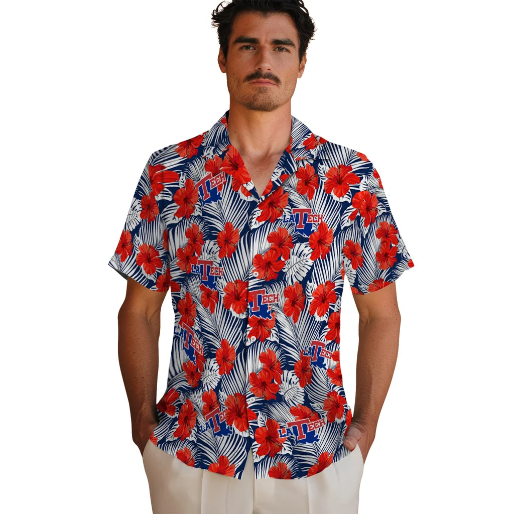 LA Tech Hawaiian Shirt - Hibiscus Fiesta | Hula Hawaiian Shirts
