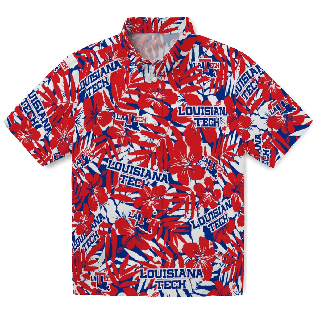 LA Tech Hawaiian Shirt - Hibiscus Overlay | Hula Hawaiian Shirts